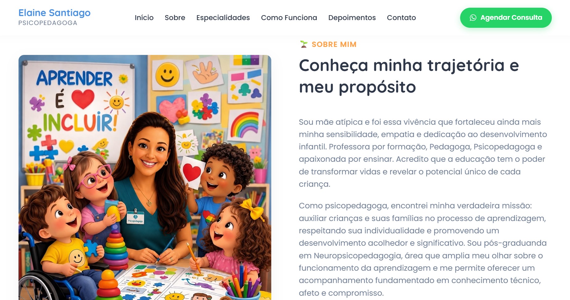 Interface moderna de website